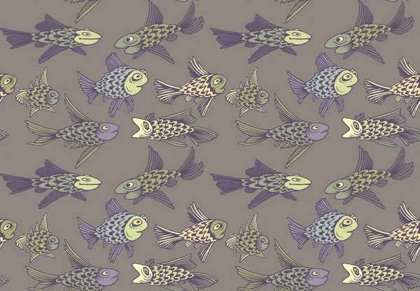 Ornament Mit Fisch Nahtloses Webmuster Designdruck Für Textil Stoff Tapete — Stockfoto