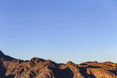 Mısır. Mount Sinai gündoğumu sabah. (Mount Horeb, Gabal Musa, Moses Mount). Hac yeri ve ünlü turistik hedef.