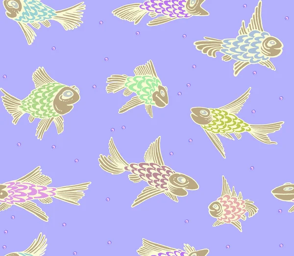 Ornament Fish Seamless Woven Pattern Design Print Textile Fabric Wallpaper — Stock Photo, Image