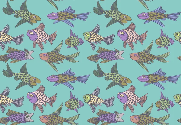 Ornament Fish Seamless Woven Pattern Design Print Textile Fabric Wallpaper — Stock Photo, Image