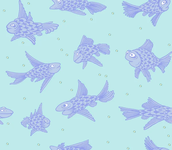 用鱼装饰 无缝编织图案 背景设计打印 — 图库照片