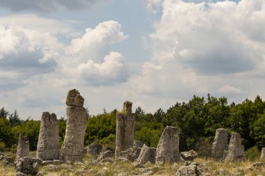 Taş çöl olarak da bilinen, dikilmiş taşlar. Varna eyaletinin ev formları. Bulgaristan 'ın kaya oluşumları. Taş orman.