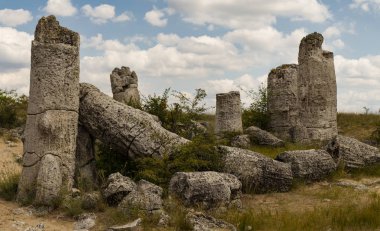 Taş çöl olarak da bilinen, dikilmiş taşlar. Varna eyaletinin ev formları. Bulgaristan 'ın kaya oluşumları. Taş orman.