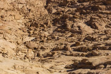 Mısır. Mount Sinai gündoğumu sabah. (Mount Horeb, Gabal Musa, Moses Mount). Hac yeri ve ünlü turistik hedef.