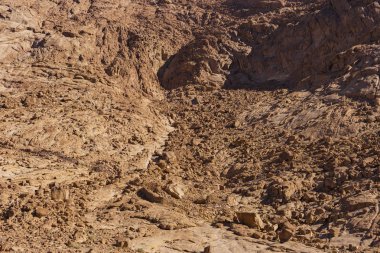 Mısır. Mount Sinai gündoğumu sabah. (Mount Horeb, Gabal Musa, Moses Mount). Hac yeri ve ünlü turistik hedef.
