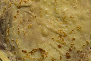 Mutfak ürünü. Kızarmış krep. Hamurun dokusu.