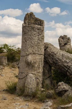 Taş çöl olarak da bilinen, dikilmiş taşlar. Varna eyaletinin ev formları. Bulgaristan 'ın kaya oluşumları. Taş orman.
