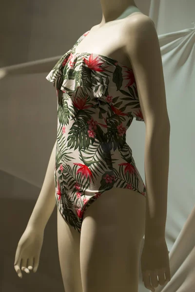 Clothes on mannequins. Design stores, advertising fashion. Swimsuit.