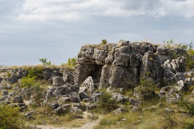 Taş çöl olarak da bilinen, dikilmiş taşlar. Varna eyaletinin ev formları. Bulgaristan 'ın kaya oluşumları. Taş orman.