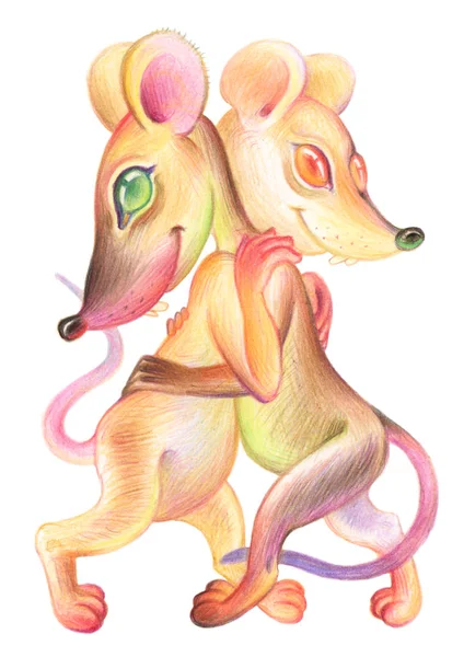 Dessin Crayon Rat Illustration Pour Enfants Image Animaux Avec Crayons — Photo