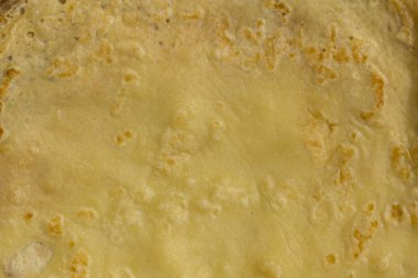 Mutfak ürünü. Kızarmış krep. Hamurun dokusu.