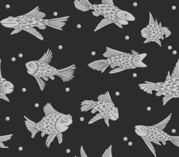 Ornament Fish Seamless Woven Pattern Design Print Textile Fabric Wallpaper — Stock Photo, Image