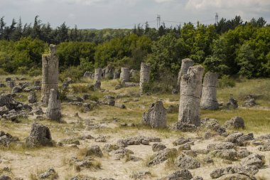 Taş çöl olarak da bilinen, dikilmiş taşlar. Varna eyaletinin ev formları. Bulgaristan 'ın kaya oluşumları. Taş orman.