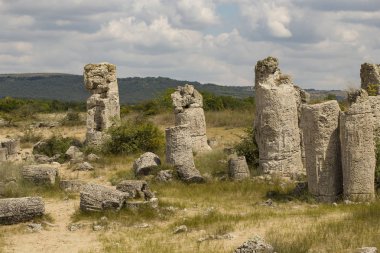 Taş çöl olarak da bilinen, dikilmiş taşlar. Varna eyaletinin ev formları. Bulgaristan 'ın kaya oluşumları. Taş orman.