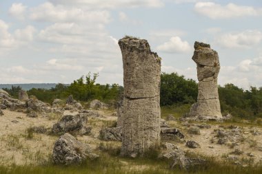 Taş çöl olarak da bilinen, dikilmiş taşlar. Varna eyaletinin ev formları. Bulgaristan 'ın kaya oluşumları. Taş orman.
