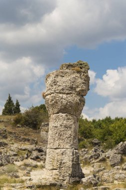Taş çöl olarak da bilinen, dikilmiş taşlar. Varna eyaletinin ev formları. Bulgaristan 'ın kaya oluşumları. Taş orman.