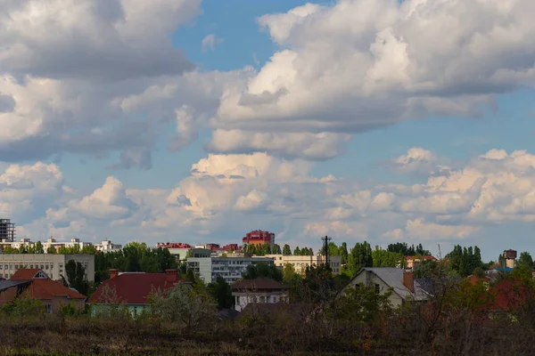 Périphérie Chisinau Panorama Avec Capitale Moldavie Ciel Nuageux Avant Pluie — Photo
