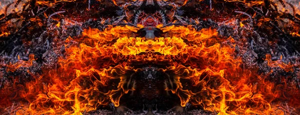 Fiery face. God of fire. An evil demonic spirit.