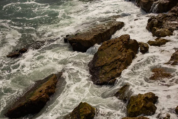 Waves Storm View Red Code Rest Black Sea Coast Bulgaria — Stock Photo, Image