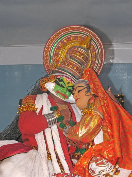 Kathakali Ett Stiliserat Klassiskt Indiskt Dansdrama Noterat För Karaktärernas Attraktiva — Stockfoto