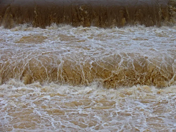 Kadakwasla Corriente Alta Durante Tiempo Liberación Del Agua Presa Pune —  Fotos de Stock