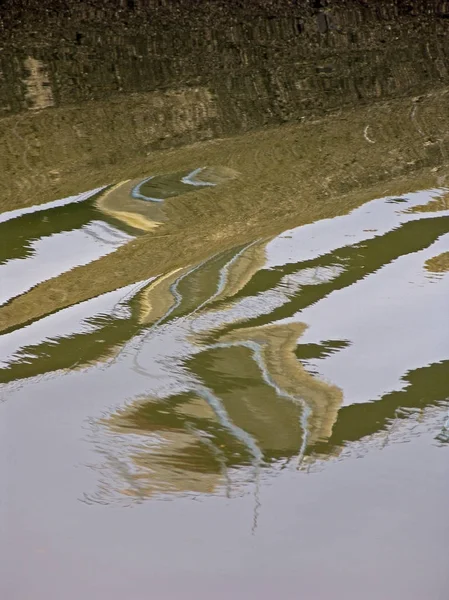 Water Waves Reflection Grass Water Pond — Stock Photo, Image