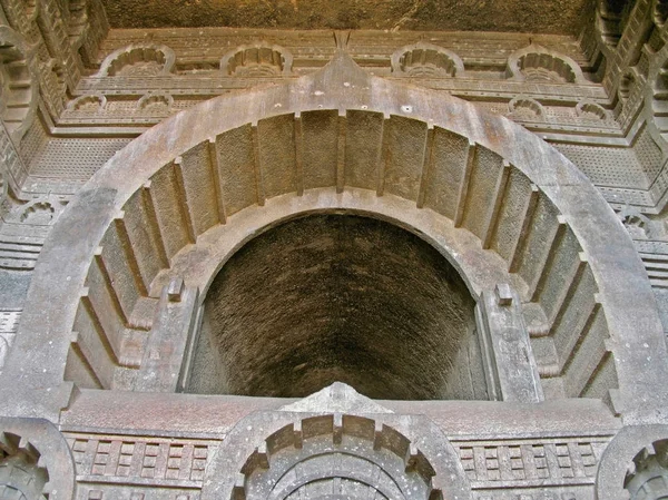 Carved Arch Bedsa Buddhist Caves 1000 Years Old Bedsa Maharashtra — Stock Photo, Image