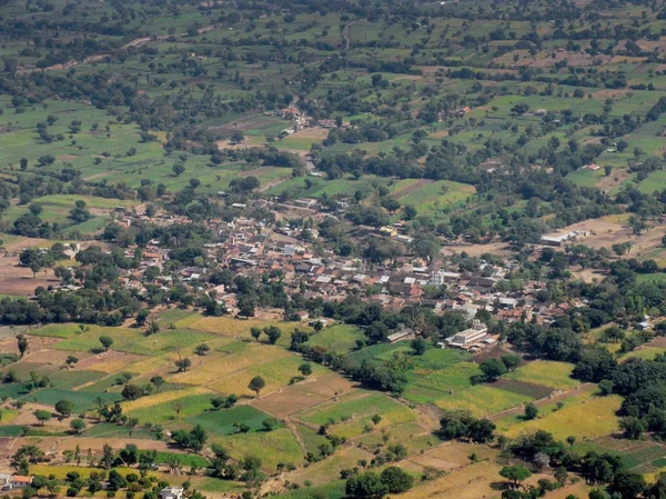 Top View Wai Village Pasarani Ghat Mahabaleshwar Satara Maharasthra India Stock Picture