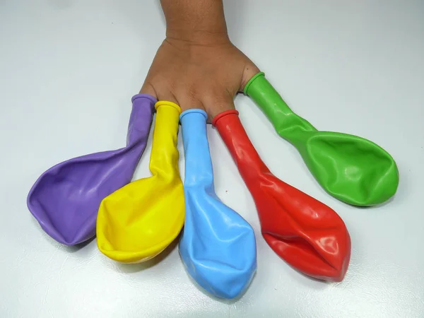 Balões Mão Humana — Fotografia de Stock