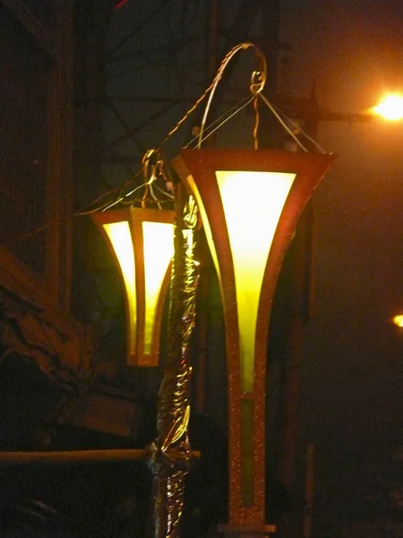 Lampa Post Nocy — Zdjęcie stockowe