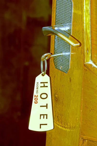 Hotel Room Door Keyhole — Stock Photo, Image