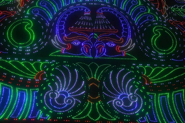 Representación Colorida Decoración Usando Luces Led Ganesh Festival Pune Maharashtra —  Fotos de Stock