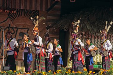 Namdapha Eko Kültür Festivali'nde Tangsa kabilesinin Tutsa alt kabilesi, Miao, Arunachal Pradesh, Indi