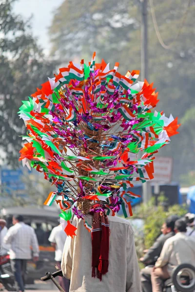 Bandiere Indiane Che Vendono Giorno Dell Indipendenza — Foto Stock