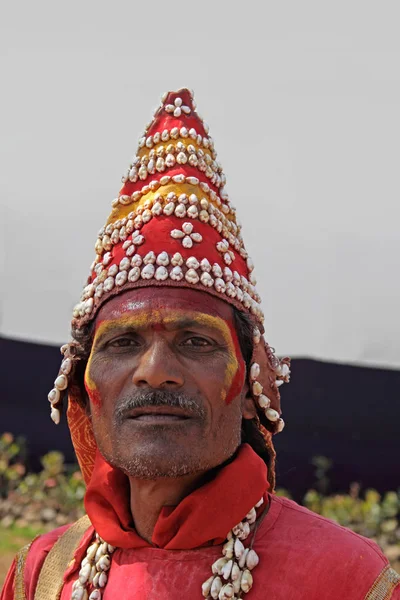 Gondhali Utför Gondhali Dans Processionen Gudinnan Amba Devi Pune Maharashtra — Stockfoto