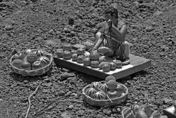 Staty av en grönsakshandlare — Stockfoto