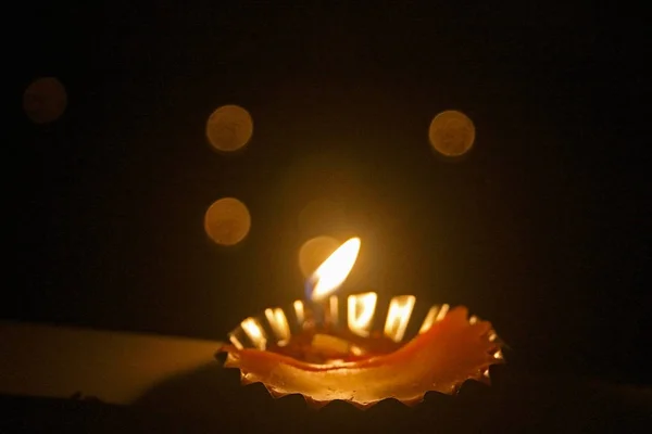 Flame, Traditional Diya, Maharashtra, India — Stock Photo, Image