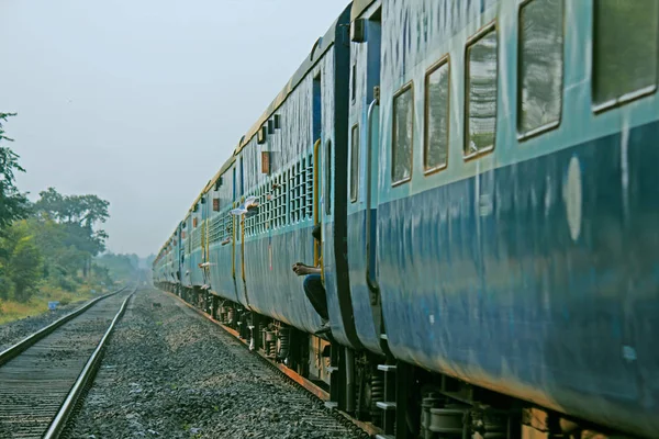 Train on Railroad track, Pune, Maharashtra, India — стоковое фото