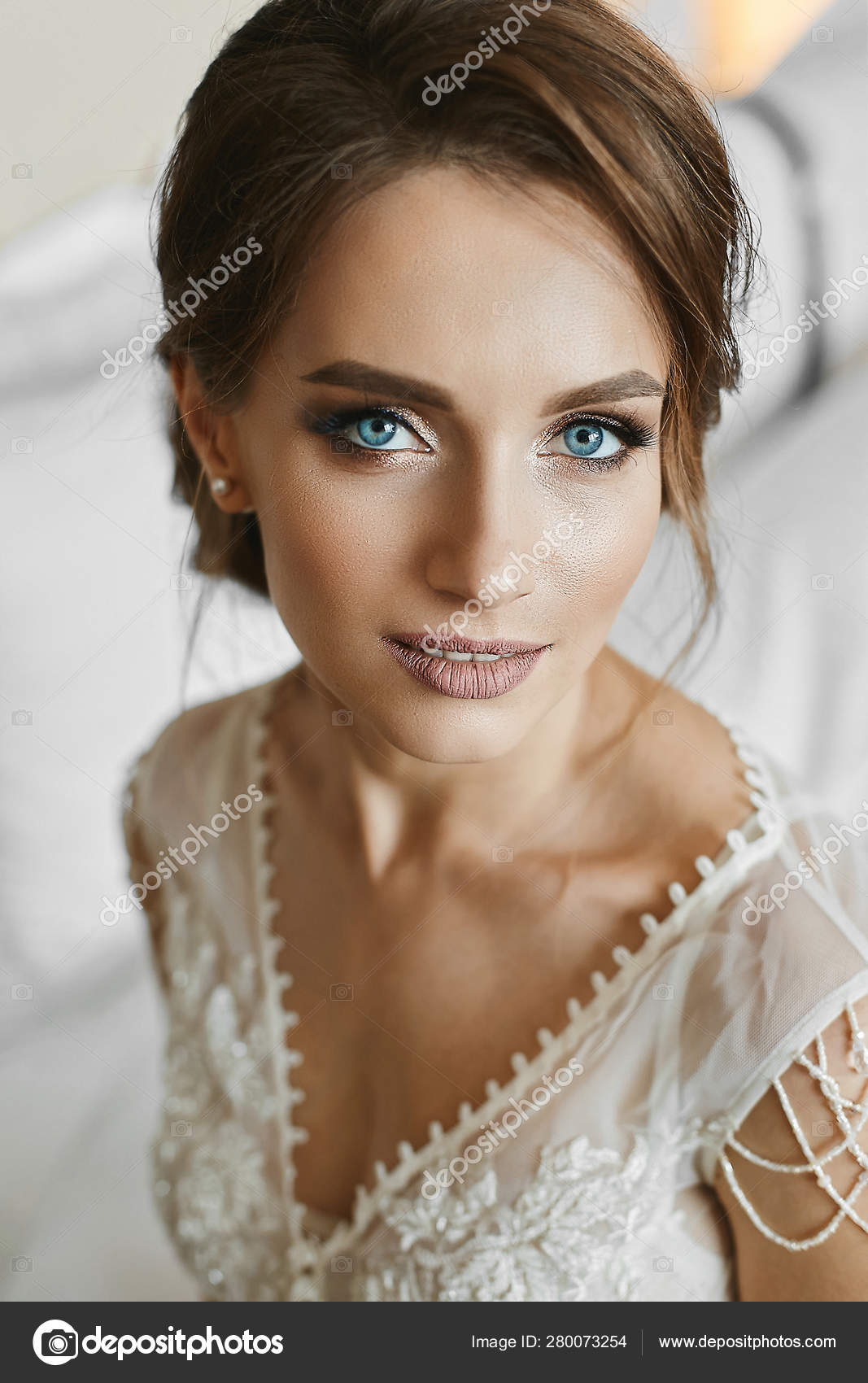 Beautiful Brunette Woman With Wedding