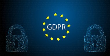 Gdpr konsept illüstrasyon. Genel veri koruma yönetmeliği kısaltma. .