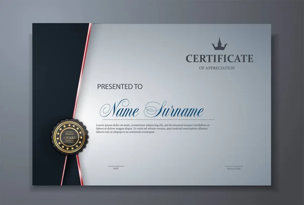 Plantilla de diseño de premio de certificado premium moderno — Archivo Imágenes Vectoriales