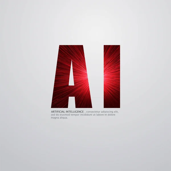인공 지능 로고입니다. 인공 지능과 기계 학습 개념 벡터 기호 (Ai). — 스톡 벡터