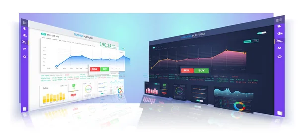 Ilustracja wektorowa Wskaźniki Forex Trading. Online sygnały kupna i sprzedaży walut na koncepcji wykresu. ilustracja wektorowa 3D — Wektor stockowy