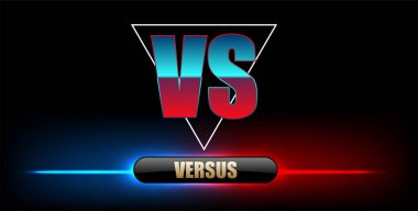 Neon logo vs mektuplar spor için karşı mavi ve rekabet mücadele. Battle vs maç, oyun kavramını rekabet vs. 