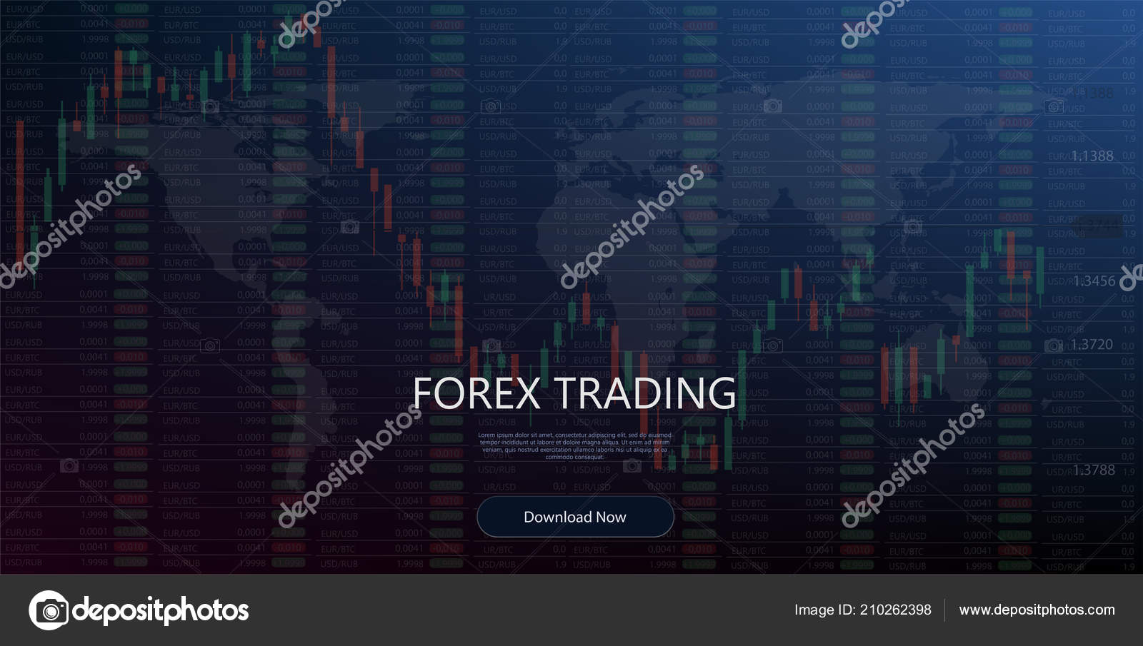 Forex Tradin!   g Indikatoren Vektor Illustration Auf Blauem Hintergrund - 