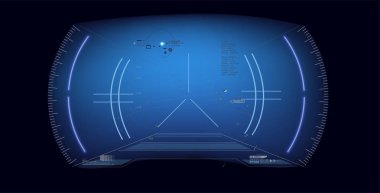 Fütüristik Vr Head-up ekran tasarımı. Sci-Fi kask Hud. Geleceğin teknolojisi ekran Design.Vitrual gerçeklik teknolojisi