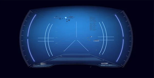 Diseño de pantalla frontal de VR futurista. Casco de ciencia ficción HUD. Diseño futuro de la exhibición de la tecnología. Pantalla de la tecnología de la realidad de Vitrual — Archivo Imágenes Vectoriales