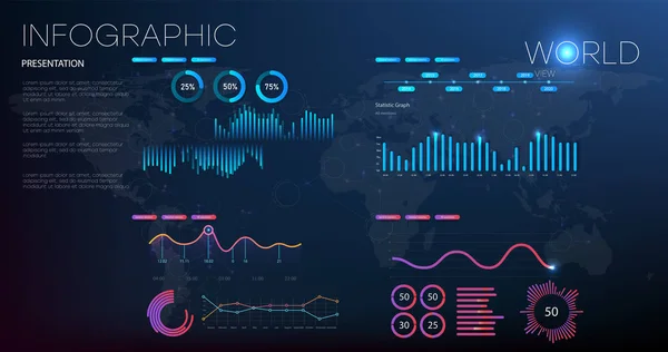 Datenanalyse, Forschung, Revision, Planung, Statistik, Management-Vektorkonzept. Globale Statistiken der ganzen Welt — Stockvektor