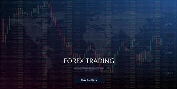 Forex obchodování ukazatele vektorové ilustrace na modrém pozadí. Online obchodování signály kupovat a prodávat měny — Stockový vektor