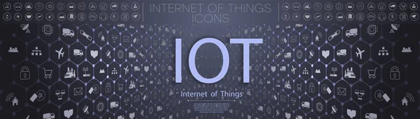 : Internet věcí (Iot) a síťový koncept pro připojená zařízení. Pavučina síťových připojení s na futuristické modré pozadí — Stockový vektor